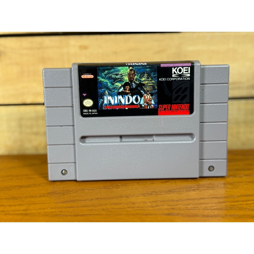 Inindo Way of the Ninja SNES Super Nintendo 1993 Koei SNS-IN-USA Tested Working